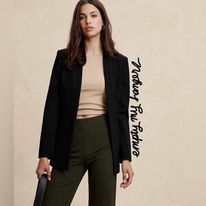 NWT! Banana Republic Black Ponte Collarless Blazer